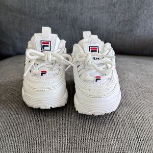 Fila Kids Cream and Red Sneakers
